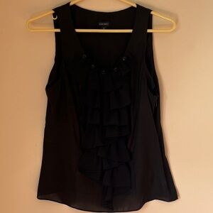 Nine West Elegant Black Ruffle Blouse